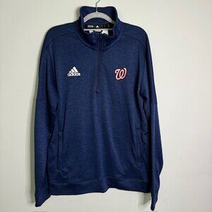Adidas Men's Washington Nationals Baseball Logo Quarter Zip Size Large